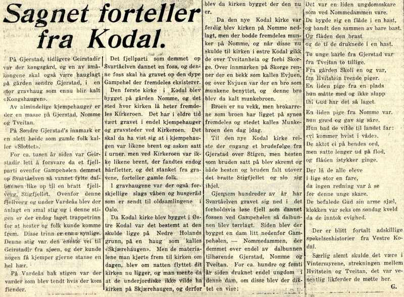 19351120 Sandefjords Blad - Sagnet forteller fra Kodal.png