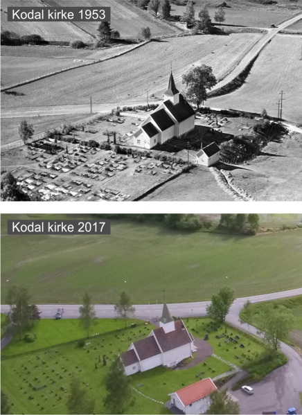 Fil:Kodal-kirke-1953-og-2017.png